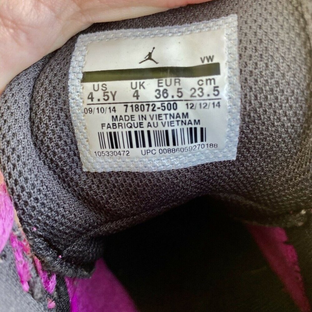 Nike Jordan 1 Flight 3 Girls Youth Purple Pink 4.5 - Picture 5 of 8
